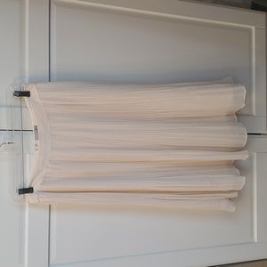 Asos ivory chiffon a-line midi skirt